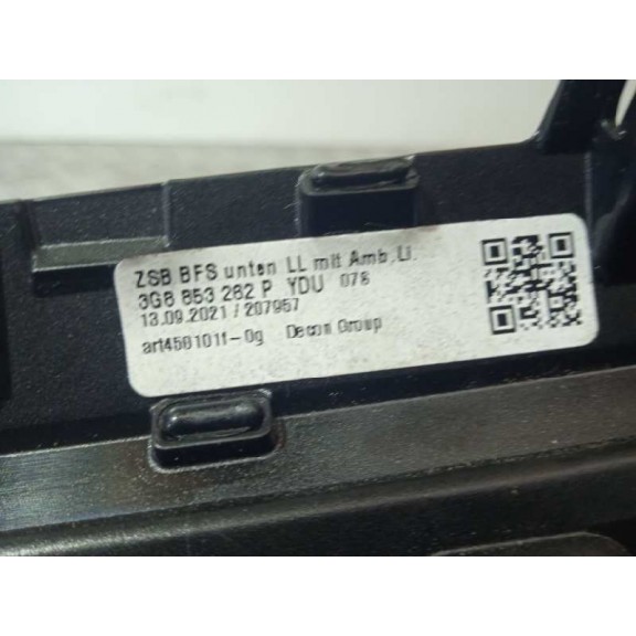 Recambio de moldura para volkswagen arteon (3h8) referencia OEM IAM 3G8853262P 3G1853262AK4ZG SALPICADERO CON LUZ