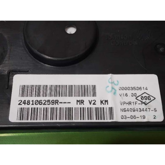 Recambio de cuadro instrumentos para dacia sandero 1.5 blue dci diesel fap cat referencia OEM IAM 248106259R  