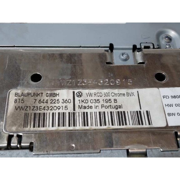 Recambio de sistema audio / radio cd para volkswagen passat berlina (3c2) sportline referencia OEM IAM 1K0035195B  
