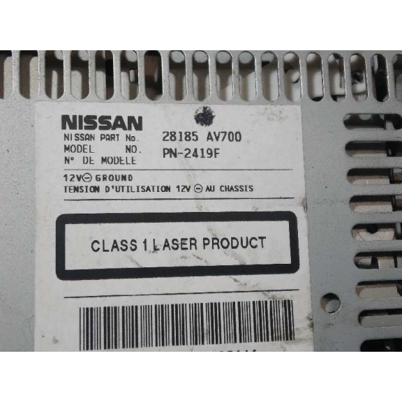 Recambio de sistema audio / radio cd para nissan primera berlina (p12) acenta referencia OEM IAM 28185AV700 CAJA 
