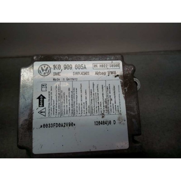 Recambio de centralita airbag para volkswagen golf v berlina (1k1) 1.9 tdi referencia OEM IAM 1K0909605A 5WK43411 