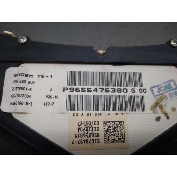 Recambio de cuadro instrumentos para peugeot 307 (s1) xs referencia OEM IAM P9655476380 9655476380 