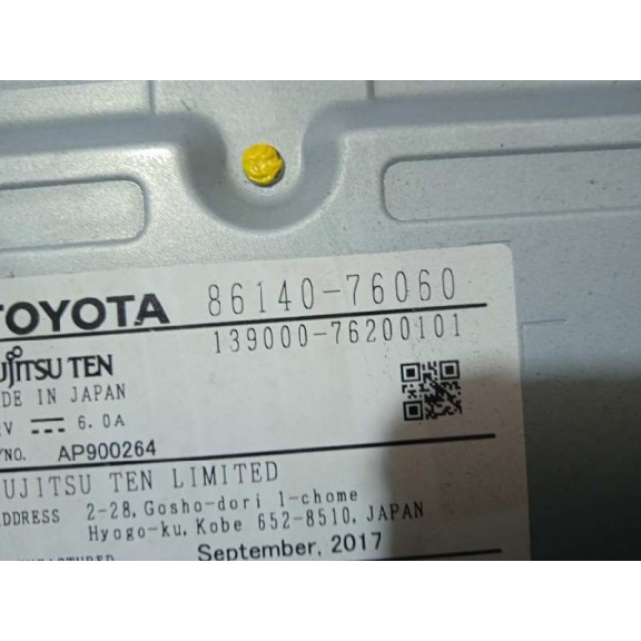 Recambio de sistema audio / radio cd para lexus ct 200h referencia OEM IAM 8614077060  
