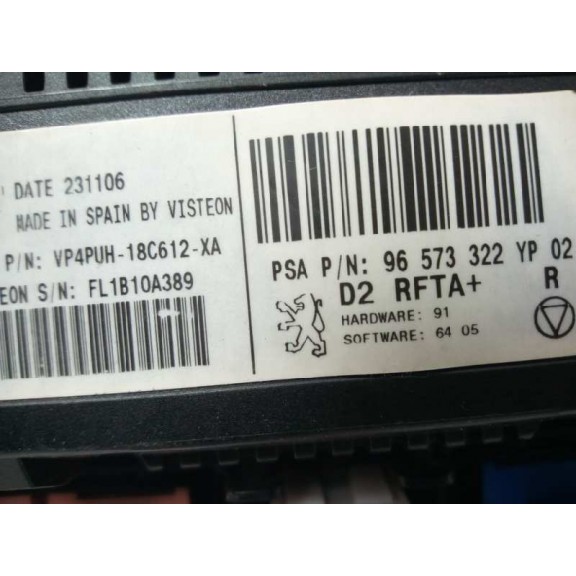 Recambio de mando climatizador para peugeot 407 st sport referencia OEM IAM 96573322YP  