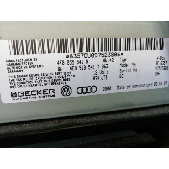 Recambio de modulo electronico para audi a4 avant (8k5) (2008) básico referencia OEM IAM 4F0035541N NAVEGADOR 4E0910541T