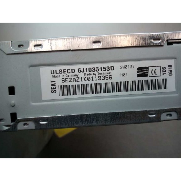 Recambio de sistema audio / radio cd para seat ibiza (6j5) 1.6 tdi referencia OEM IAM 6J1035153D MP3 