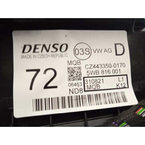 Recambio de calefaccion entera normal para volkswagen arteon (3h8) referencia OEM IAM 5WB816001 DENSO TOCADA