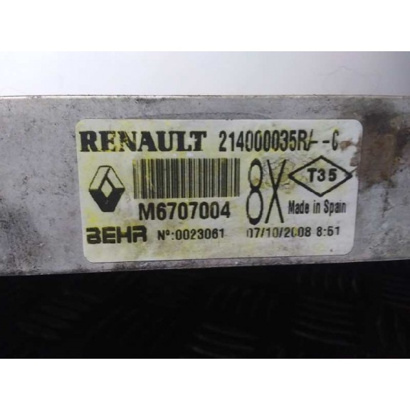 Recambio de radiador agua para renault laguna coupe gt referencia OEM IAM 214000035R  