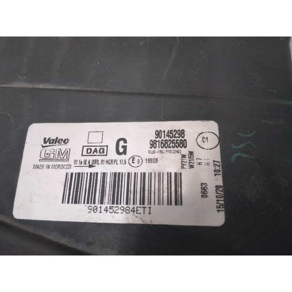 Recambio de faro izquierdo para opel combo cargo (e) active referencia OEM IAM 90145298 9816825580 SOPORTES ROTOS