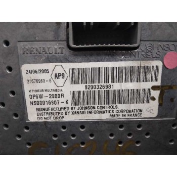 Recambio de pantalla multifuncion para renault vel satis (bj0) 2.2 dci turbodiesel referencia OEM IAM 8200326981  