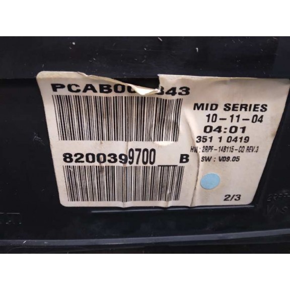 Recambio de cuadro instrumentos para renault megane ii berlina 3p 1.9 dci diesel referencia OEM IAM 8200399700  