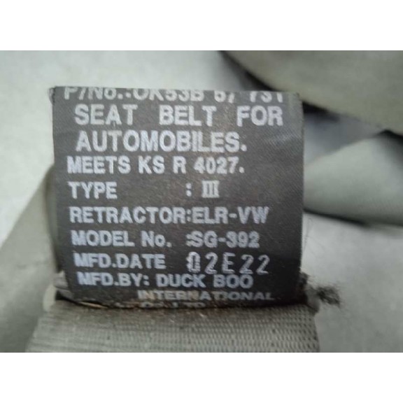 Recambio de cinturon seguridad delantero derecho para kia carnival ii 2.9 cdri ex referencia OEM IAM 0K53B57731  
