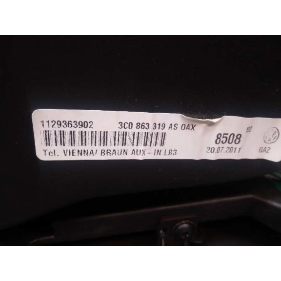 Recambio de apoyabrazos central para volkswagen passat berlina (3c2) edition plus referencia OEM IAM 3C0863319AS  