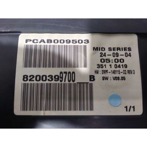 Recambio de cuadro instrumentos para renault megane ii berlina 3p confort authentique referencia OEM IAM 8200399700  FUNCIONA