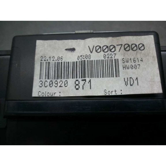 Recambio de cuadro instrumentos para volkswagen passat berlina (3c2) highline referencia OEM IAM 3C0920871  