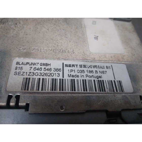 Recambio de sistema audio / radio cd para seat leon (1p1) fr 1 referencia OEM IAM 1P1035186B  