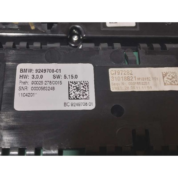 Recambio de mando climatizador para bmw serie 5 touring (f11) 525d referencia OEM IAM 924970801  