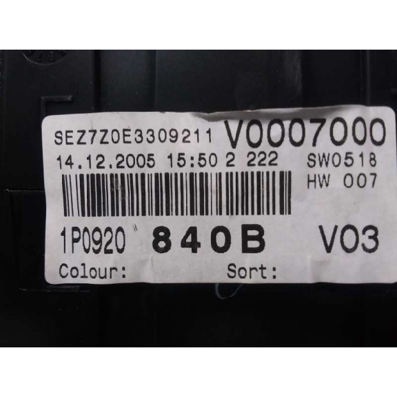 Recambio de cuadro instrumentos para seat leon (1p1) stylance / style referencia OEM IAM 1P0920840B V0007000 110080281018