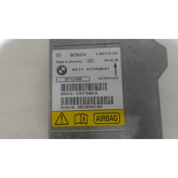 Recambio de centralita airbag para bmw x5 (e70) 3.0d referencia OEM IAM 9171948 65779171948 0285010250