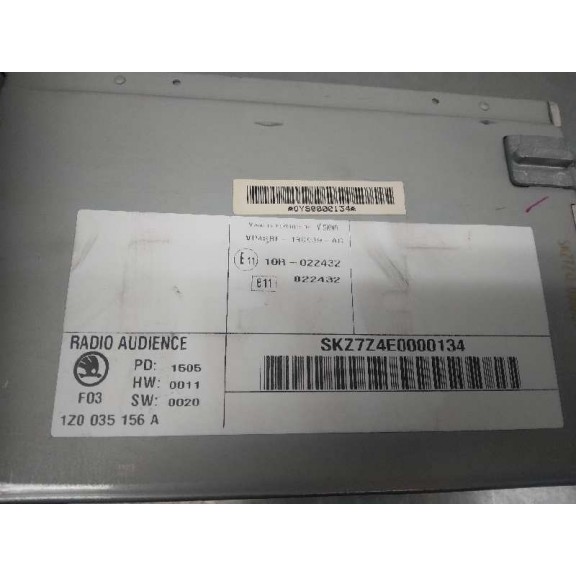 Recambio de sistema audio / radio cd para skoda octavia berlina (1z3) edition 100 referencia OEM IAM 1Z0035156A  