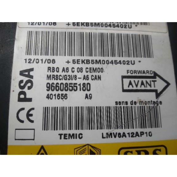 Recambio de centralita airbag para citroën c2 sx referencia OEM IAM 9660855180  