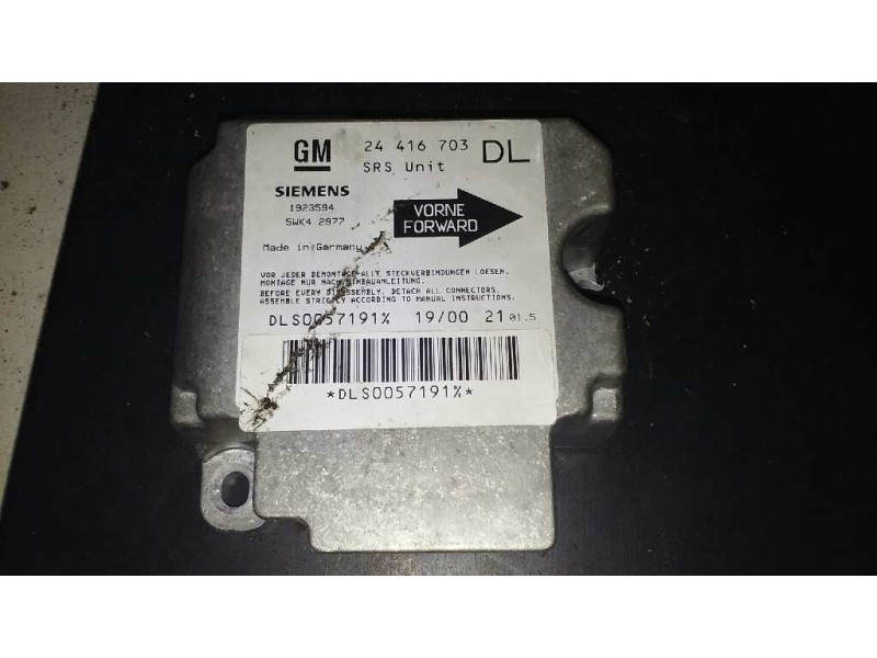 Recambio de centralita airbag para opel astra g berlina comfort referencia OEM IAM 24416703 24416703 