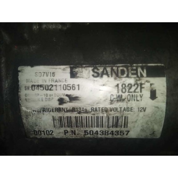 Recambio de compresor aire acondicionado para fiat ducato furgón 30 130 (rs: 3000 mm) (l1h1) referencia OEM IAM SD7V161822F 1822