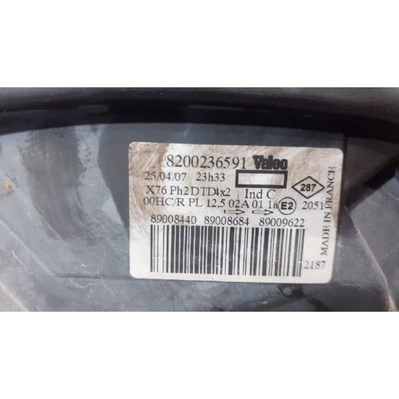 Recambio de faro derecho para renault kangoo (f/kc0) 1.5 dci diesel referencia OEM IAM 8200236591  