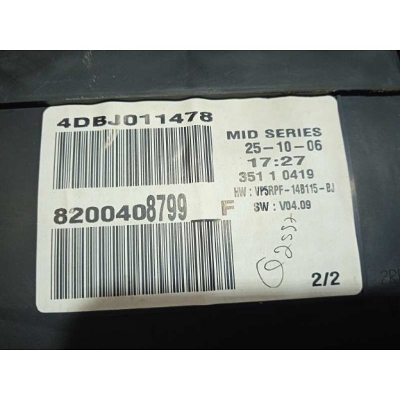 Recambio de cuadro instrumentos para renault megane ii berlina 5p luxe privilege referencia OEM IAM 8200408799  