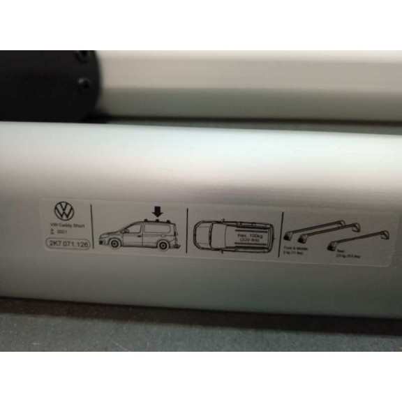 Recambio de barras techo para volkswagen caddy furgón/kombi referencia OEM IAM 2K7071126 PLATA DE 2 BARRAS 2021>>