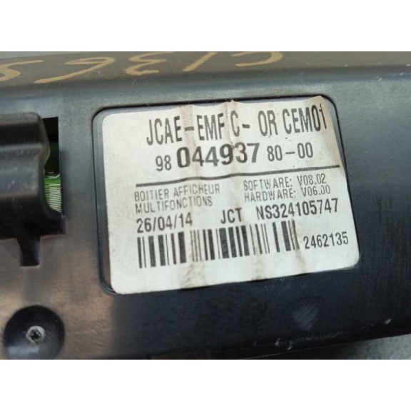 Recambio de display para citroën c-elysée exclusive referencia OEM IAM 9804493780  