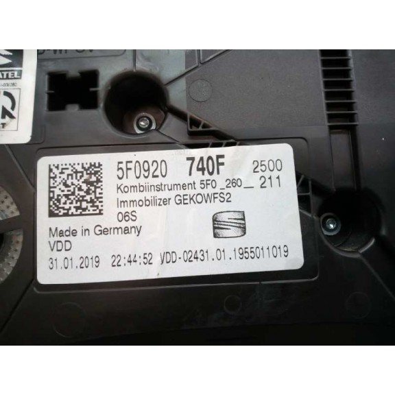 Recambio de cuadro instrumentos para seat leon (5f1) style visio edition referencia OEM IAM 5F0920740F  