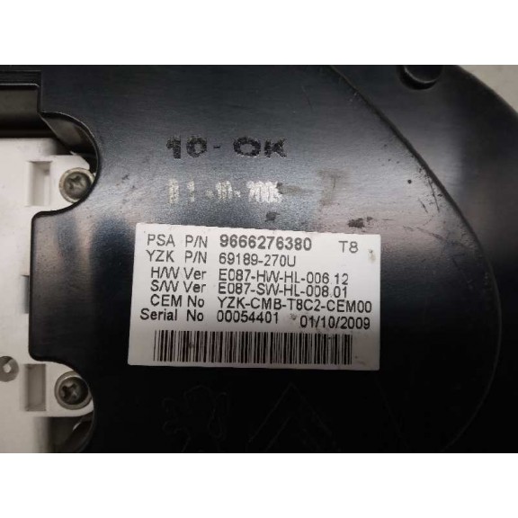Recambio de cuadro instrumentos para peugeot 3008 confort referencia OEM IAM 9666276380  