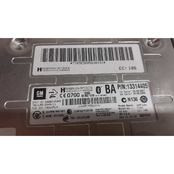 Recambio de modulo electronico para opel insignia berlina cosmo referencia OEM IAM 13314405 MODULO TELEFONIA MODULO BLUETOOTH