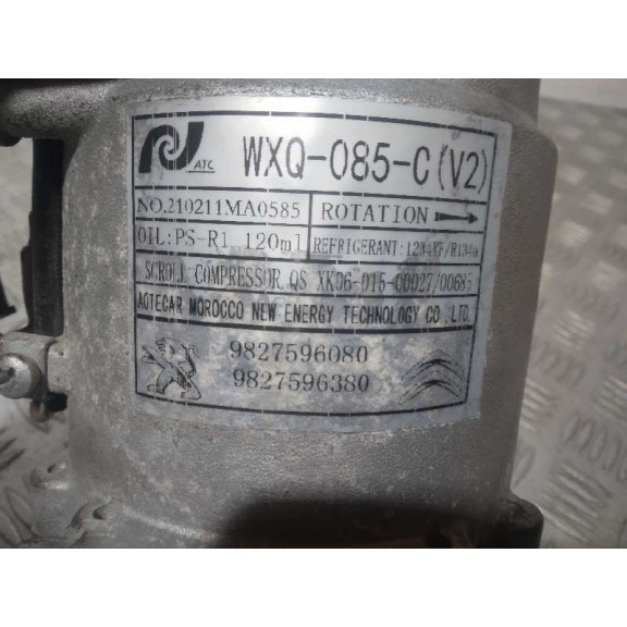 Recambio de compresor aire acondicionado para opel corsa f 1.2 referencia OEM IAM 9827596080 WXQ085C 9827596380
