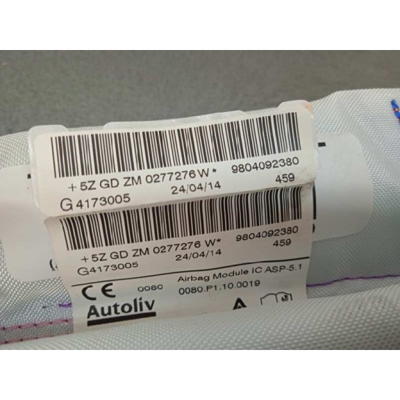 Recambio de airbag cortina delantero izquierdo para peugeot 208 allure referencia OEM IAM 9804092380  