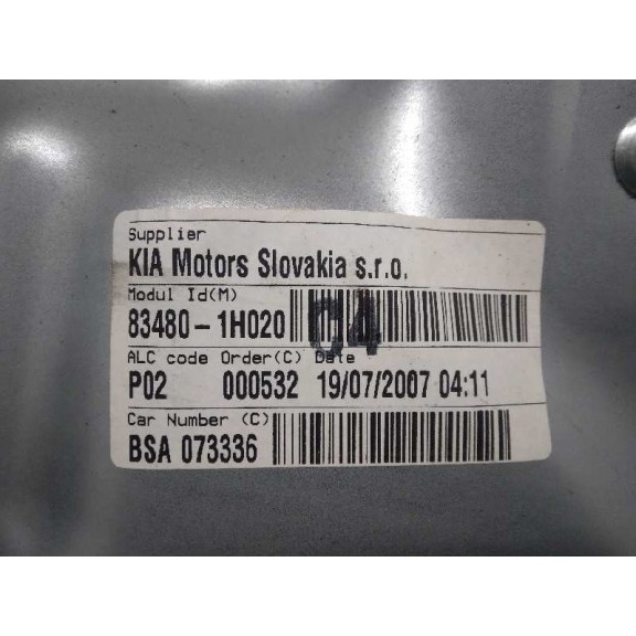 Recambio de elevalunas trasero derecho para kia cee´d emotion referencia OEM IAM 834801H020 ELÉCTRICO 6 PINES 