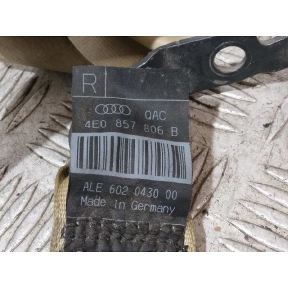 Recambio de cinturon seguridad trasero derecho para audi a8 (4e2) 3.7 quattro referencia OEM IAM 4E0857806B 601783100 