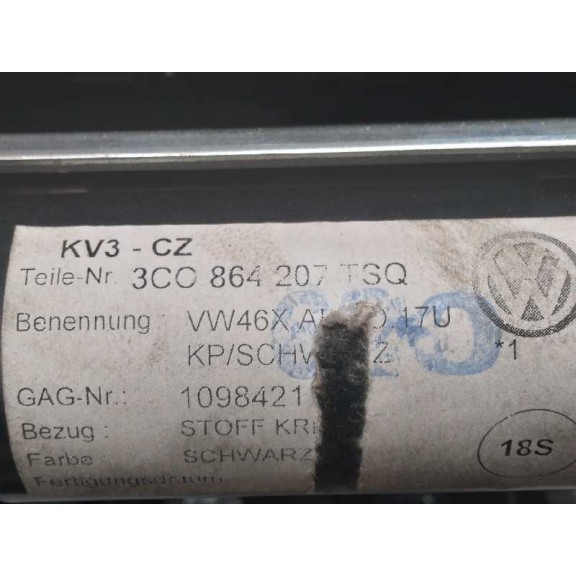 Recambio de apoyabrazos central para volkswagen passat berlina (3c2) 2.0 tdi referencia OEM IAM 3C0864207 3C0863319S 