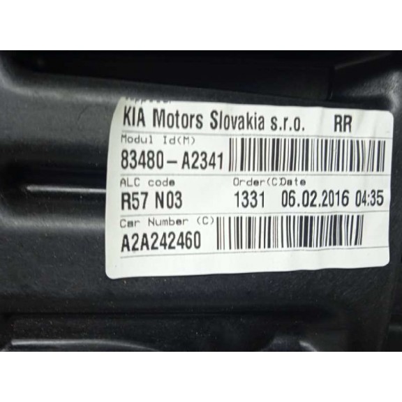 Recambio de elevalunas trasero derecho para kia cee´d business referencia OEM IAM 83480A2341 83460A2010 CONFORT