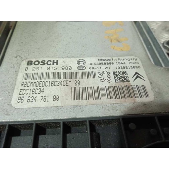 Recambio de centralita motor uce para citroën c4 grand picasso sx referencia OEM IAM 9663476180 0281012980 