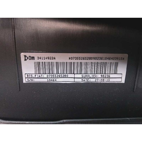 Recambio de kit airbag para fiat qubo (300) dynamic referencia OEM IAM 1353636080 PRETENSORES OK 