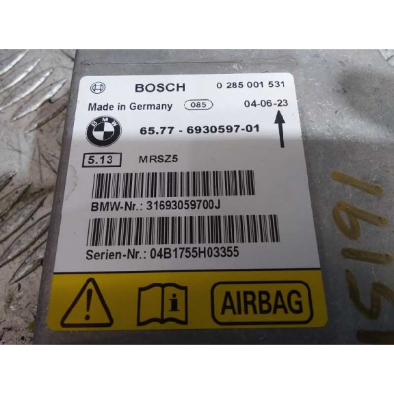Recambio de centralita airbag para bmw serie 1 berlina (e81/e87) 1.6 16v cat referencia OEM IAM 693059701 0285001531 
