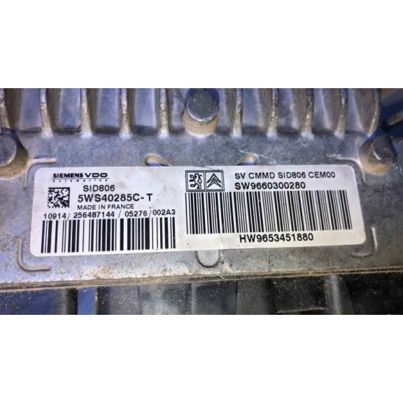 Recambio de centralita motor uce para citroën c3 hdi 70 furio referencia OEM IAM 9653451880  