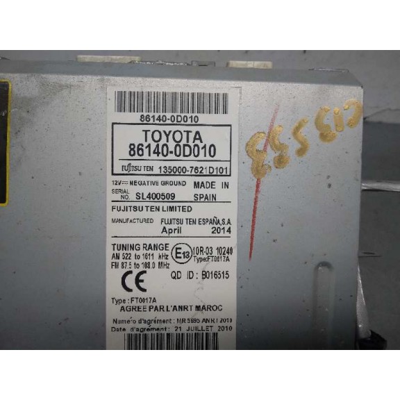 Recambio de sistema navegacion gps para toyota yaris active referencia OEM IAM 861400D010 NAVEGADOR 
