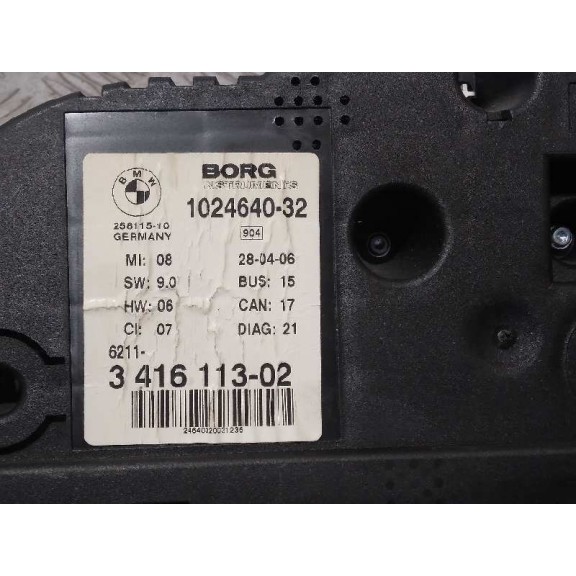 Recambio de cuadro instrumentos para bmw x3 (e83) 2.0 16v diesel cat referencia OEM IAM 341611302 102464032 