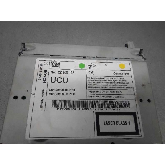 Recambio de sistema navegacion gps para opel astra j gtc sport referencia OEM IAM 7612034255 CAJA 