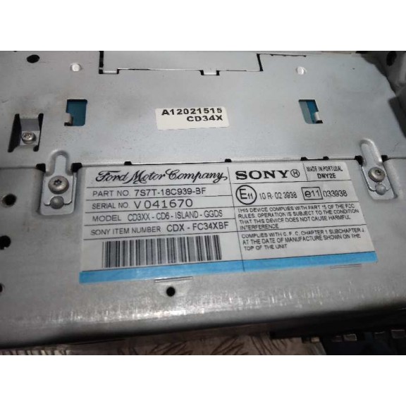 Recambio de sistema audio / radio cd para ford mondeo ber. (ca2) trend x referencia OEM IAM 7S7T18C939BF  