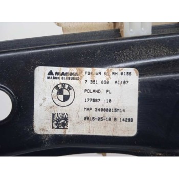 Recambio de elevalunas trasero derecho para bmw serie 3 lim. (f30) 320i referencia OEM IAM 7351050 / 51357281888 5YY0637 5 PINS