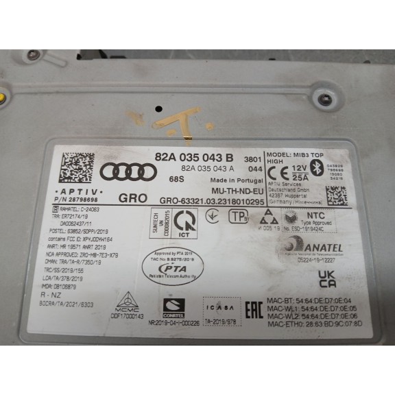 Recambio de sistema audio / radio cd para audi a1 sportback (gba) referencia OEM IAM 82a035043b  